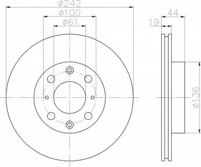 HELLA PAGID 8dd355103101 -  Тормозной диск